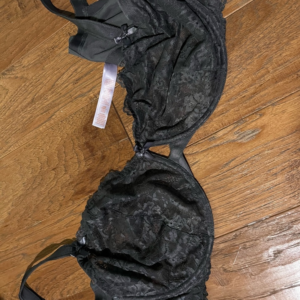 Savage X Fenty Black Floral Lace Bra